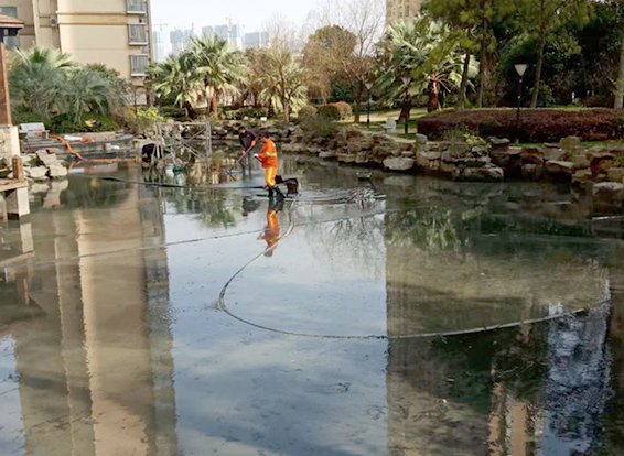 武功景观池淤泥清理